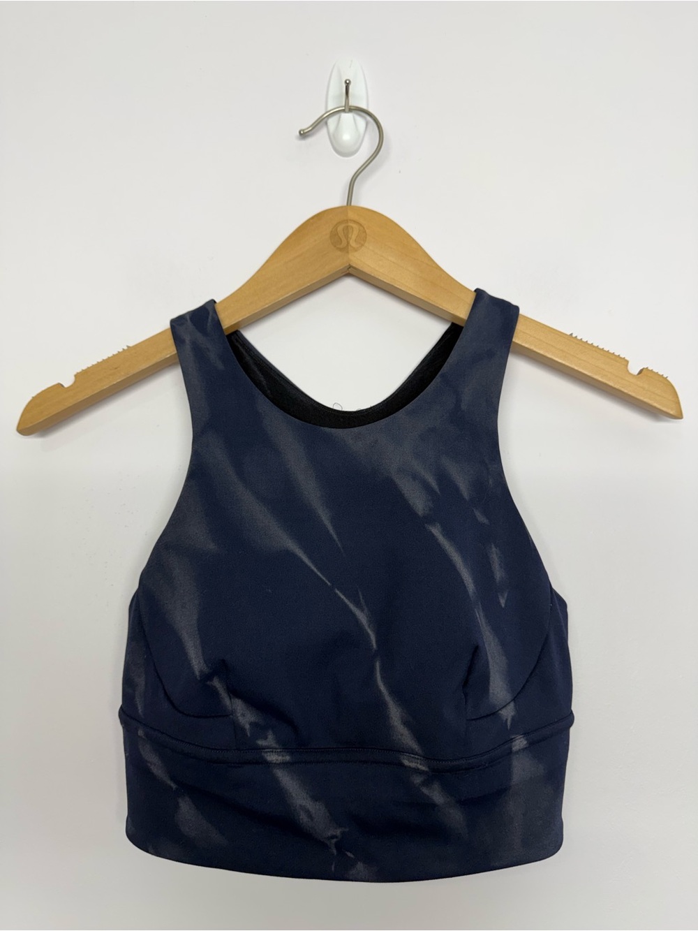 Lululemon Wunder Train Longline Bra C/D Cup Sun Bleached Wash True Navy Sz 4